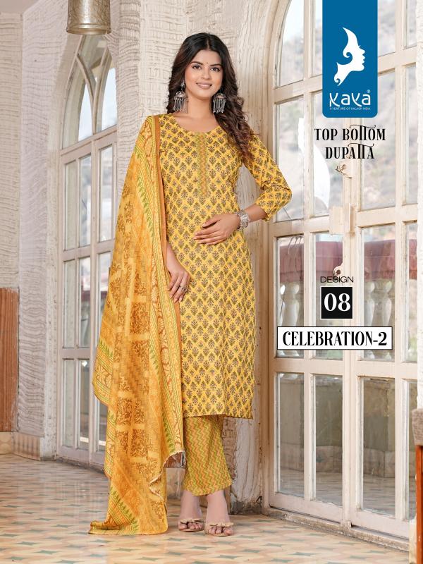 Kaya Celebration 2 Cotton Kurti Bottom With Dupatta Collection